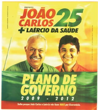 Plano de Governo João Carlos Minchillo 2009 - 2012
