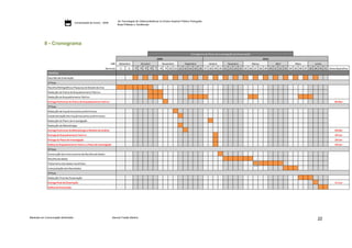 As Tecnologias de Videoconferência no Ensino Superior Público Português:
                                     Universidade de Aveiro - 2009
                                                                         Boas Práticas e Tendências




           8 - Cronograma




Mestrado em Comunicação Multimédia                                   Samuel Frazão Martins
                                                                                                                                                    22
 