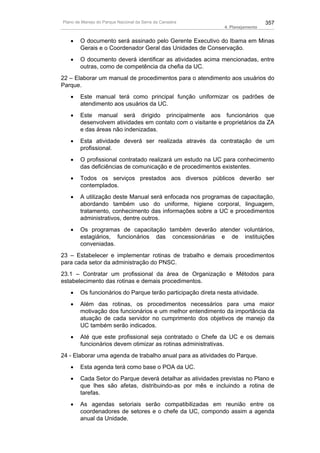 Plano de manejo completo