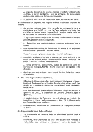 Plano de manejo completo