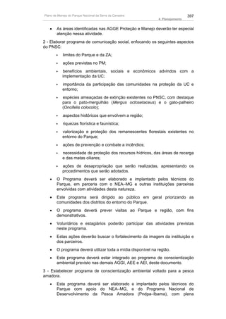 Plano de manejo completo