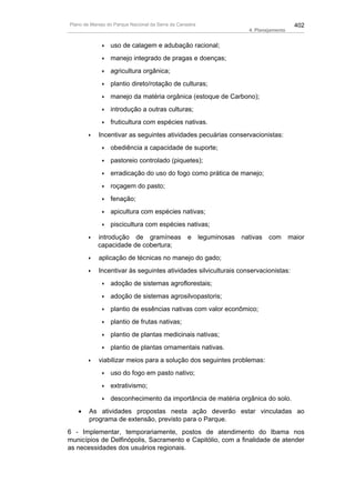 Plano de manejo completo