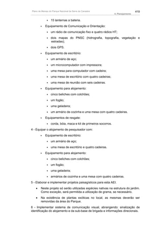 Plano de manejo completo