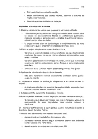 Plano de manejo completo