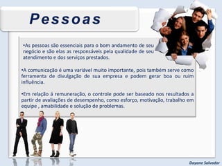 Tipos de PromoçãoCanais de promoção e mídiasPropagandaPolíticas de fidelizaçãoDayane Salvador