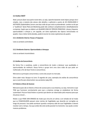 Plano de marketing modelo | PDF