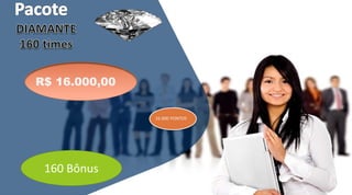 R$ 16.000,00
16.000 PONTOS
160 Bônus
 