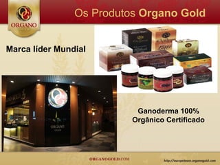 Os Produtos Organo Gold


Marca líder Mundial




                           Ganoderma 100%
                          Orgânico Certificado
 