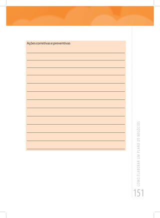 151
COMOELABORARUMPLANODENEGÓCIOS
Açõescorretivasepreventivas
_______________________________________________________
_______________________________________________________
_______________________________________________________
_______________________________________________________
_______________________________________________________
_______________________________________________________
_______________________________________________________
_______________________________________________________
_______________________________________________________
_______________________________________________________
_______________________________________________________
_______________________________________________________
_______________________________________________________
 