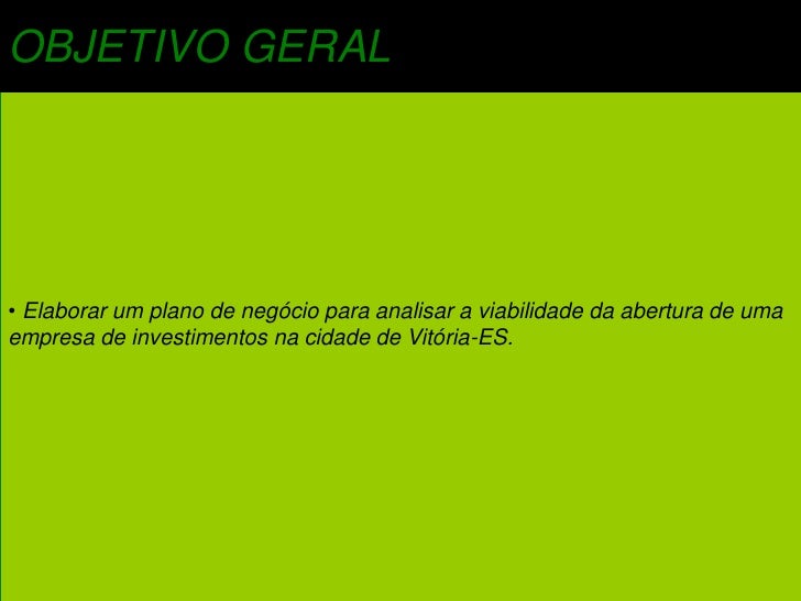 Plano de negocios investimento