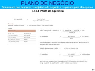 PLANO DE NEGÓCIO

Documento que descreve os objetivos do negócio e os passos para alcançá-los

5.10.1 Ponto de equilíbrio

84

 