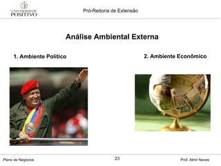 1. Ambiente Político 2. Ambiente Econômico Análise Ambiental Externa 