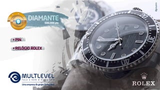 600.000 pts
• PIN
• RELÓGIO ROLEX
DIAMANTE
UmaempresadogrupoSisnacMed
 