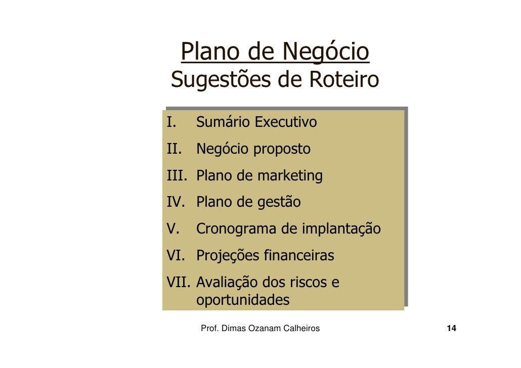 Plano de negocios investimento