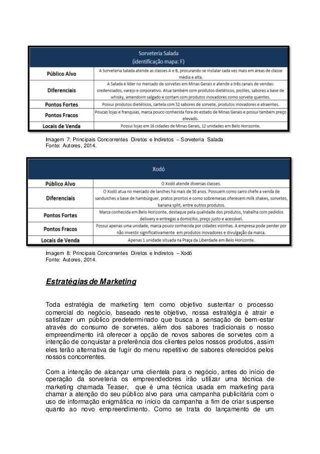 Plano de negocio de uma sorveteria