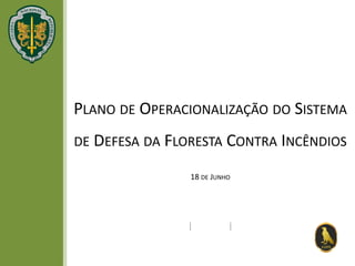 PLANO DE OPERACIONALIZAÇÃO DO SISTEMA
DE DEFESA DA FLORESTA CONTRA INCÊNDIOS
18 DE JUNHO
 