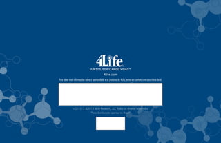 4life.com
Para obter mais informações sobre a oportunidade e os produtos da 4Life, entre em contato com o escritório local...