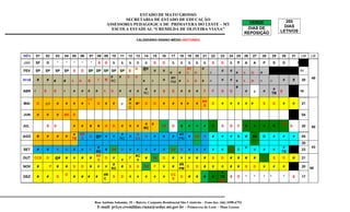 Aulas a serem repostas no CEI.