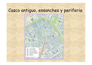 Casco antiguo, ensanches y periferia
 