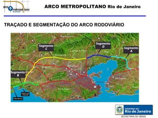 ARCO METROPOLITANO Rio de Janeiro


TRAÇADO E SEGMENTAÇÃO DO ARCO RODOVIÁRIO




                                       SECRETARIA DE OBRAS
 