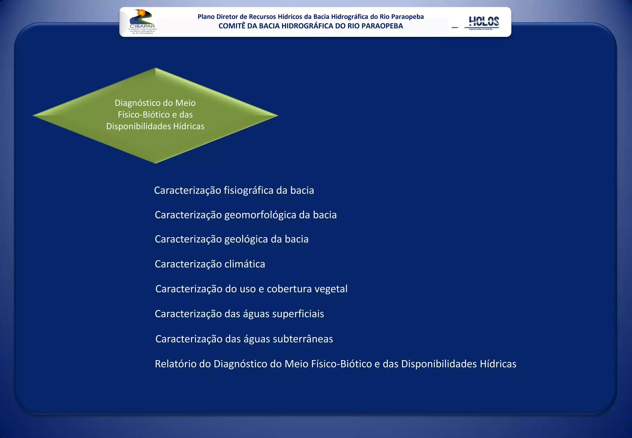 Plano Diretor De Recursos HíDricos Da Bacia Do Rio Paraopeba Mg