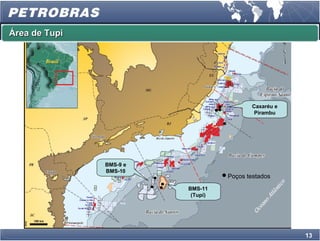 Área de Tupi




                                          Caxaréu e
                                           Pirambu




               BMS-9 e
               BMS-10
                                   Poços testados
                         BMS-11
                          (Tupi)




                                                      13
 