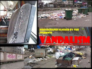 PHOTOGRAPHS clicked by the
students
VANDALISM
 