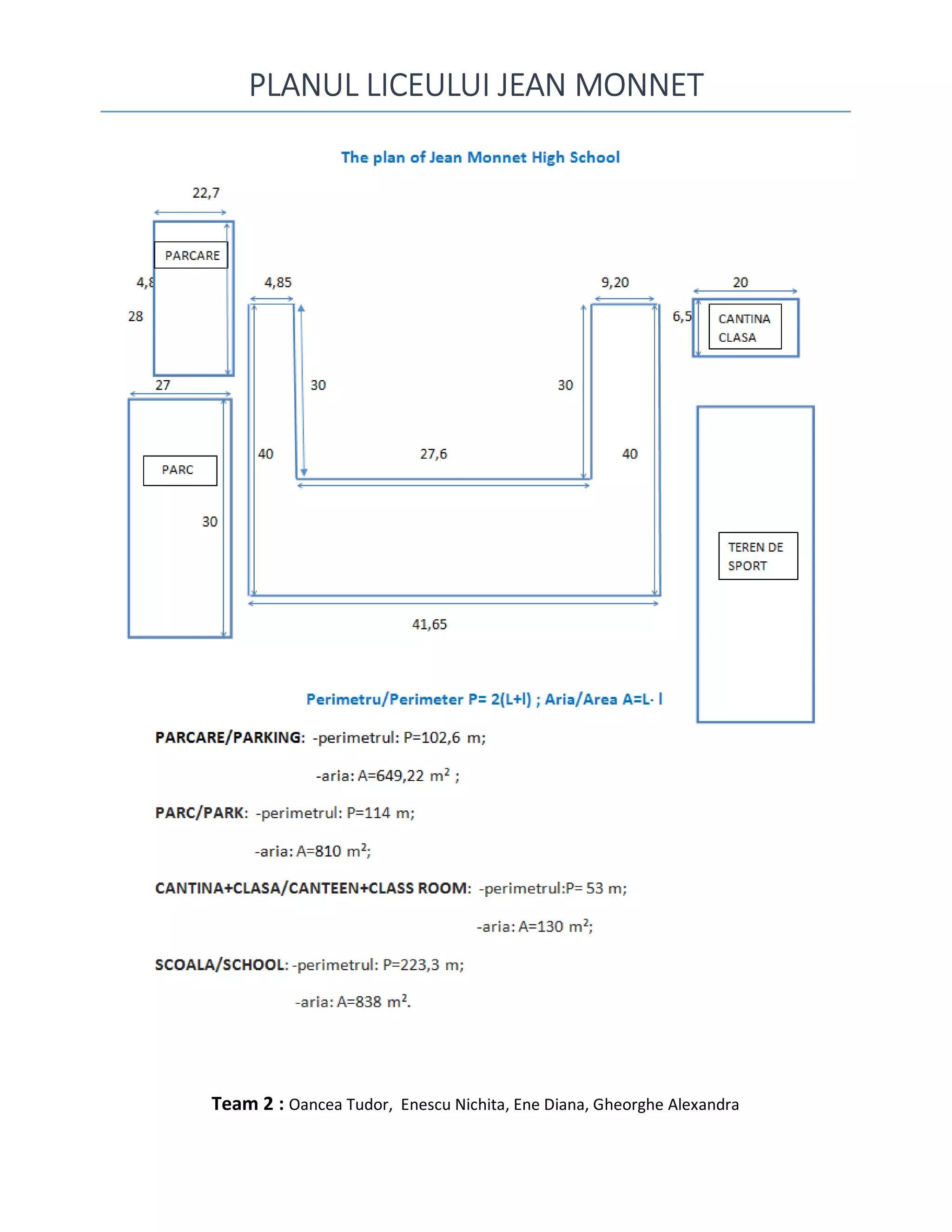 The plan of my school / Jean Monnet High School | PDF