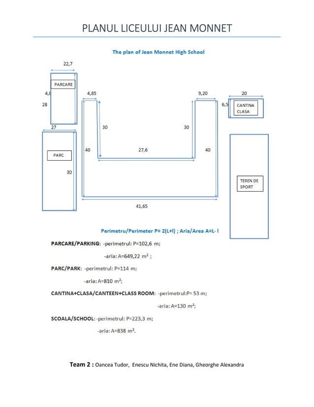 The plan of my school / Jean Monnet High School | PDF