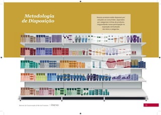 Manual de Clusterização & Mix de Produtos | 13Manual de Clusterização & Mix de Produtos | 13
Metodologia
de Disposição
Nossos produtos estão dispostos por
soluções ao consumidor, separados
por categorias e linhas de produtos,
resguardando nossa participação na
exposição verticalizada
dos itens e categorias.
 