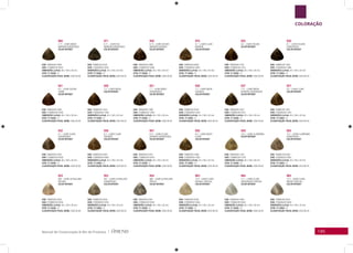 Manual de Clusterização & Mix de Produtos | 145
COLORAÇÃO
960
7.71 - Louro Médio
Marrom Acinzentado.
Color Intensy
EAN: 7896852613009
DUN: 27896852613003
DIMENSÕES (LxPxA): 40 x 160 x 30 mm
QTDE. P/ CAIXA: 12
CLASSIFICAÇÃO FISCAL (NCM): 3305.90.00
971
6.71 - Louro Esc
Marrom Acinzentado.
Color Intensy
EAN: 7896852613252
DUN: 27896852613256
DIMENSÕES (LxPxA): 40 x 160 x 30 mm
QTDE. P/ CAIXA: 12
CLASSIFICAÇÃO FISCAL (NCM): 3305.90.00
959
6.73 - Louro Escuro
Marrom Dourado.
Color Intensy
EAN: 7896852612996
DUN: 27896852612990
DIMENSÕES (LxPxA): 40 x 160 x 30 mm
QTDE. P/ CAIXA: 12
CLASSIFICAÇÃO FISCAL (NCM): 3305.90.00
970
8.7 - Louro Claro
Marrom.
Color Intensy
EAN: 7896852613993
DUN: 27896852613997
DIMENSÕES (LxPxA): 40 x 160 x 30 mm
QTDE. P/ CAIXA: 12
CLASSIFICAÇÃO FISCAL (NCM): 3305.90.00
925
6.0 - Louro Escuro.
Color Intensy
EAN: 7896852611937
DUN: 27896852611931
DIMENSÕES (LxPxA): 40 x 160 x 30 mm
QTDE. P/ CAIXA: 12
CLASSIFICAÇÃO FISCAL (NCM): 3305.90.00
930
6.1 - Louro Escuro
Acinzentado.
Color Intensy
EAN: 7896852611982
DUN: 27896852611986
DIMENSÕES (LxPxA): 40 x 160 x 30 mm
QTDE. P/ CAIXA: 12
CLASSIFICAÇÃO FISCAL (NCM): 3305.90.00
941
6.4 - Louro Escuro
Cobre.
Color Intensy
EAN: 7896852612095
DUN: 27896852612099
DIMENSÕES (LxPxA): 40 x 160 x 30 mm
QTDE. P/ CAIXA: 12
CLASSIFICAÇÃO FISCAL (NCM): 3305.90.00
926
7.0 - Louro Médio.
Color Intensy
EAN: 7896852611944
DUN: 27896852611948
DIMENSÕES (LxPxA): 40 x 160 x 30 mm
QTDE. P/ CAIXA: 12
CLASSIFICAÇÃO FISCAL (NCM): 3305.90.00
931
7.1 - Louro Médio
Acinzentado.
Color Intensy
EAN: 7896852611999
DUN: 27896852611993
DIMENSÕES (LxPxA): 40 x 160 x 30 mm
QTDE. P/ CAIXA: 12
CLASSIFICAÇÃO FISCAL (NCM): 3305.90.00
936
7.3 - Louro Médio
Dourado.
Color Intensy
EAN: 7896852612040
DUN: 27896852612044
DIMENSÕES (LxPxA): 40 x 160 x 30 mm
QTDE. P/ CAIXA: 12
CLASSIFICAÇÃO FISCAL (NCM): 3305.90.00
937
7.31 - Louro Médio
Dourado Acinzentado.
Color Intensy
EAN: 7896852612057
DUN: 27896852612051
DIMENSÕES (LxPxA): 40 x 160 x 30 mm
QTDE. P/ CAIXA: 12
CLASSIFICAÇÃO FISCAL (NCM): 3305.90.00
927
8.0 - Louro Claro.
Color Intensy
EAN: 7896852611951
DUN: 27896852611955
DIMENSÕES (LxPxA): 40 x 160 x 30 mm
QTDE. P/ CAIXA: 12
CLASSIFICAÇÃO FISCAL (NCM): 3305.90.00
932
8.1 - Louro Claro
Acinzentado.
Color Intensy
EAN: 7896852612002
DUN: 27896852612006
DIMENSÕES (LxPxA): 40 x 160 x 30 mm
QTDE. P/ CAIXA: 12
CLASSIFICAÇÃO FISCAL (NCM): 3305.90.00
938
8.3 - Louro Claro
Dourado.
Color Intensy
EAN: 7896852612064
DUN: 27896852612068
DIMENSÕES (LxPxA): 40 x 160 x 30 mm
QTDE. P/ CAIXA: 12
CLASSIFICAÇÃO FISCAL (NCM): 3305.90.00
957
8.31 - Louro Claro
Dourado Acinzentado.
Color Intensy
EAN: 7896852612972
DUN: 27896852612976
DIMENSÕES (LxPxA): 40 x 160 x 30 mm
QTDE. P/ CAIXA: 12
CLASSIFICAÇÃO FISCAL (NCM): 3305.90.00
928
9.0 - Louro Muito
Claro.
Color Intensy
EAN: 7896852611968
DUN: 27896852611962
DIMENSÕES (LxPxA): 40 x 160 x 30 mm
QTDE. P/ CAIXA: 12
CLASSIFICAÇÃO FISCAL (NCM): 3305.90.00
929
10.0 - Louro Claríssimo.
Color Intensy
EAN: 7896852611975
DUN: 27896852611979
DIMENSÕES (LxPxA): 40 x 160 x 30 mm
QTDE. P/ CAIXA: 12
CLASSIFICAÇÃO FISCAL (NCM): 3305.90.00
955
10.1 - Louro Claríssimo
Acinzentado.
Color Intensy
EAN: 7896852612958
DUN: 27896852612952
DIMENSÕES (LxPxA): 40 x 160 x 30 mm
QTDE. P/ CAIXA: 12
CLASSIFICAÇÃO FISCAL (NCM): 3305.90.00
953
900 - Louro Ultraclaro
Natural.
Color Intensy
EAN: 7896852612934
DUN: 27896852612938
DIMENSÕES (LxPxA): 40 x 160 x 30 mm
QTDE. P/ CAIXA: 12
CLASSIFICAÇÃO FISCAL (NCM): 3305.90.00
952
901 - Louro Ultraclaro
Acinzentado.
Color Intensy
EAN: 7896852612200
DUN: 27896852612204
DIMENSÕES (LxPxA): 40 x 160 x 30 mm
QTDE. P/ CAIXA: 12
CLASSIFICAÇÃO FISCAL (NCM): 3305.90.00
954
989 - Louro Ultraclaro
Pérola.
Color Intensy
EAN: 7896852612941
DUN: 27896852612945
DIMENSÕES (LxPxA): 40 x 160 x 30 mm
QTDE. P/ CAIXA: 12
CLASSIFICAÇÃO FISCAL (NCM): 3305.90.00
963
12.0 - Louro Claro
Natural Especial.
Color Intensy
EAN: 7896852613580
DUN: 27896852613584
DIMENSÕES (LxPxA): 40 x 160 x 30 mm
QTDE. P/ CAIXA: 12
CLASSIFICAÇÃO FISCAL (NCM): 3305.90.00
964
12.1 - Louro Claro
Acinzentado Especial.
Color Intensy
EAN: 7896852613603
DUN: 27896852613607
DIMENSÕES (LxPxA): 40 x 160 x 30 mm
QTDE. P/ CAIXA: 12
CLASSIFICAÇÃO FISCAL (NCM): 3305.90.00
965
12.2 - Louro Claro
Irisado Especial.
Color Intensy
EAN: 7896852613634
DUN: 27896852613638
DIMENSÕES (LxPxA): 40 x 160 x 30 mm
QTDE. P/ CAIXA: 12
CLASSIFICAÇÃO FISCAL (NCM): 3305.90.00
 