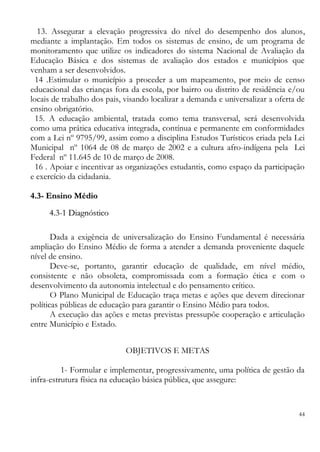 Plano municipal de educação 2009 2019 | PDF