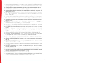 114
91.	 ORGANIZACIÓN MUNDIAL DE LA SALUD. Informe sobre la salud en el mundo 2008: la atención primaria de salud, más necesaria
que nunca. Ginebra: OMS, 2008. Disponível em: <http://www.crid.or.cr/digitalizacion/pdf/spa/doc17235/doc17235-a.pdf>.
Acesso em: 16 nov. 2011.
92.	 ORGANIZAÇÃO DAS NAÇÕES UNIDAS. Relatório das Nações Unidas sobre os centros urbanos no mundo. Brasília: ONU, 2007.
93.	 ORGANIZAÇÃO MUNDIAL DA SAÚDE. Relatório anual de 2008. Brasília: OMS, 2009.
94.	 ORGANIZAÇÃO MUNDIAL DA SAÚDE. Relatório sobre a Saúde Mental no Mundo 2001: saúde mental: nova concepção, nova
esperança. Genebra: OMS, 2001.
95.	 PINTO, V. M. Aspectos epidemiológicos das doenças sexualmente transmissíveis em mulheres que fazem sexo com mulheres.
São Paulo, 2004. Dissertação (mestrado) – Departamento de Epidemiologia da Faculdade de Saúde Pública da Universidade de
São Paulo, São Paulo, 2004.
96.	 PNUD et al. Política Nacional de Saúde da População Negra: uma questão de equidade. Brasília, DF: Pnud/Opas/DFID/UNFPA/
Unicef/Unesco/UNDCP/Unaids/Unifem, 2011. (Documento resultante do Workshop Interagencial de Saúde da População Negra,
6, 7 dez., 2001.)
97.	 PROGRAMA DAS NAÇÕES UNIDAS PARA O DESENVOLVIMENTO. Quilombolas. Disponível em: <http://www.pnud.org.br/home/>.
Acesso em: 2 ago. 2007.
98.	 RAMOS, S. Violência e homossexualidade no Brasil: as políticas públicas e o movimento homossexual. In: GROSSI, M. P. et al
(Org.). Movimentos sociais, educação e sexualidade. Rio de Janeiro: Garamond, 2005.
99.	 REDE FEMINISTA DE SAÚDE. Saúde das mulheres lésbicas: promoção da equidade e da integralidade: dossiê. Belo Horizonte:
Redesaúde, 2006.
100.	 RIO DE JANEIRO (Estado). Prefeitura Municipal. Secretaria de Saúde. Solta a voz: saúde e riscos em escolares. Rio de Janeiro:
SES, 2002.
101.	 ROCHA, Romero; SOARES, Rodrigo R. Evaluating the Impact of Community Based Health Interventions: evidence from Brazil’s
Family Health Program. Forschungsinstitut zur Zukunft der Arbeit Institute for the Study of Labor IZA Discussion, paper n. 4119.
April 2009.
102.	 SILVA, M. O. Fronteiras culturais e sistema de saúde 2004-2006. Porto Alegre: Hospital das Clínicas de Porto Alegre, 2007.
103.	 SOCIEDADE CIVIL BEM-ESTAR FAMILIAR NO BRASIL (Bemfam). Pesquisa Nacional sobre Demografia e Saúde – PNDS 1996. Rio
de Janeiro: BEMFAM, 1997. (Programa de Pesquisas de Demografia e Saúde (DHS) Macro International INC.)
104.	 SOUZA. C. V. Mulher negra e miomas: uma incursão na área da saúde, raça/etnia. São Paulo, 1995. Dissertação (Mestrado) –
Pontifícia Universidade Católica, São Paulo, 1995.
105.	 STARFIELD, B. Atenção primária: equilíbrio entre necessidades de saúde, serviços e tecnologia. Brasília: UNESCO; Ministério da
Saúde, 2004.
106.	 WORLD HEALTH ORGANIZATION. Childhood pesticide poisoning. Nairob: UNEP, 2004a. Disponível em: <http://www.who.int/ceh/
publications/pestipoison/en/>. Acesso em: jun/2008.
107.	 WORLD HEALTH ORGANIZATION. Disponível em: <http:/www.who.int/water_sanitation_health/publications/facts2004> – Acesso
em: 27/06/2006.
108.	 WORLD HEALTH ORGANIZATION. Fact sheets: air pollution. Geneva: WHO, 2000. Disponível em: <http://www.who.int/inffs/en/
fact187.html>. Acesso em: jul. 2009.
109.	 WORLD HEALTH ORGANIZATION. Multi-country study on women´s health and domestic violence. Geneva: WHO, 2002.
110.	 WORLD HEALTH ORGANIZATION. Water, sanitation, and hygiene links to health. Geneva: WHO, 2004. Disponível em: <http:/www.
who.int/water_sanitation_health/publications/facts2004> Acesso em: 27 jun. 2006.
111.	 WORLD HEALTH ORGANIZATION. World Health Statistics 2008. Geneva: WHO, 2008.
112.	 ZANINI, Roselaine Ruviaro et al.Tendência da mortalidade infantil no Rio Grande do Sul, Brasil, 1994-2004: uma análise multinível
de fatores de risco individuais e contextuais. Cad. Saúde Pública, Rio de Janeiro, v. 25, p. 1-11, 2009.
 