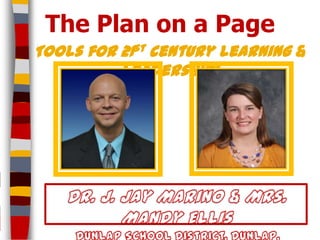 The Plan on a Page
Tools for 21st century learning &
          leadership!
 
