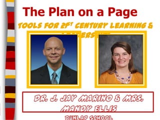 The Plan on a Page
Tools for 21st century learning &
          leadership!
 