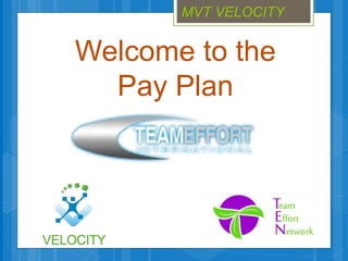 Welcome to the
Pay Plan
MVT VELOCITY
 