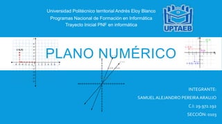 PLANO NUMÉRICO
Universidad Politécnico territorial Andrés Eloy Blanco
Programas Nacional de Formación en Informática
Traye...