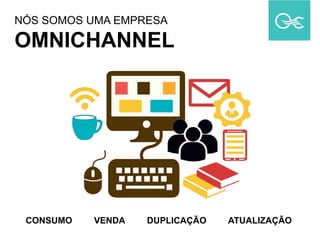 NÓS SOMOS UMA EMPRESA
OMNICHANNEL
CONSUMO VENDA DUPLICAÇÃO ATUALIZAÇÃO
 