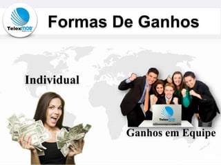 Formas De Ganhos
Individual
Ganhos em Equipe
 