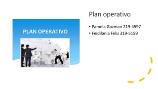 Plan operativo
• Pamela Guzman 219-4597
• Feidilania Feliz 319-5159
 