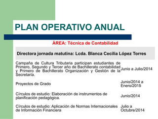 Plan operativo anual