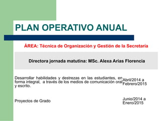 Plan operativo anual