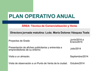 Plan operativo anual