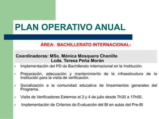 Plan operativo anual