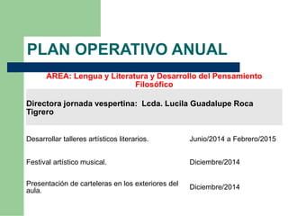 Plan operativo anual