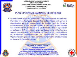 Plan Operativo Carnaval Seguro 2026 en Municipio Simón Rodríguez ...