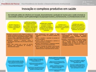 Inovação e complexo produtivo em saúde
 