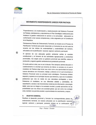 Plan de Ordenamiento Territorial de la Provincia de Pastaza




                                                              7
 
