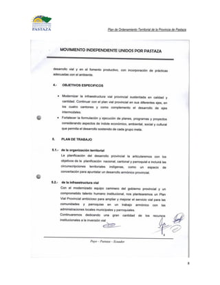 Plan de Ordenamiento Territorial de la Provincia de Pastaza




                                                              8
 