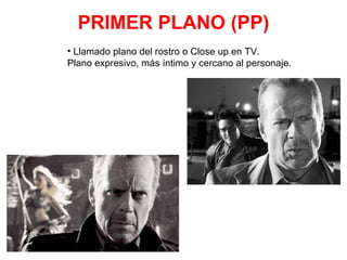 PRIMER PLANO (PP) Llamado plano del rostro o Close up en TV. Plano expresivo, más íntimo y cercano al personaje.  